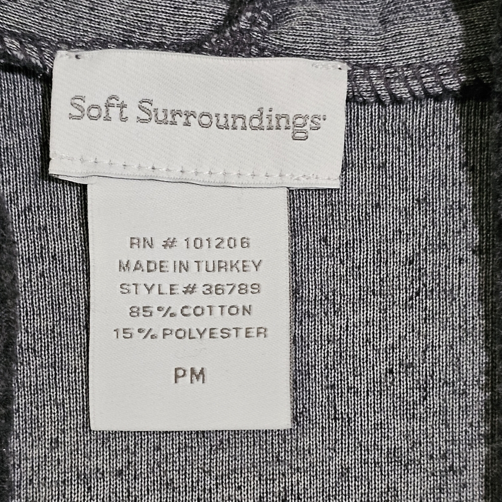 Soft Surroundings Womens Petite Medium Charcoal Faux Wrap Sweater Cozy Preppy - Picture 4 of 6